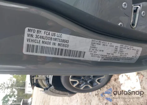 2021 Jeep Compass Trailhawk 4X4 из США, поврежденный, VIN 3C4NJDDB1MT538043